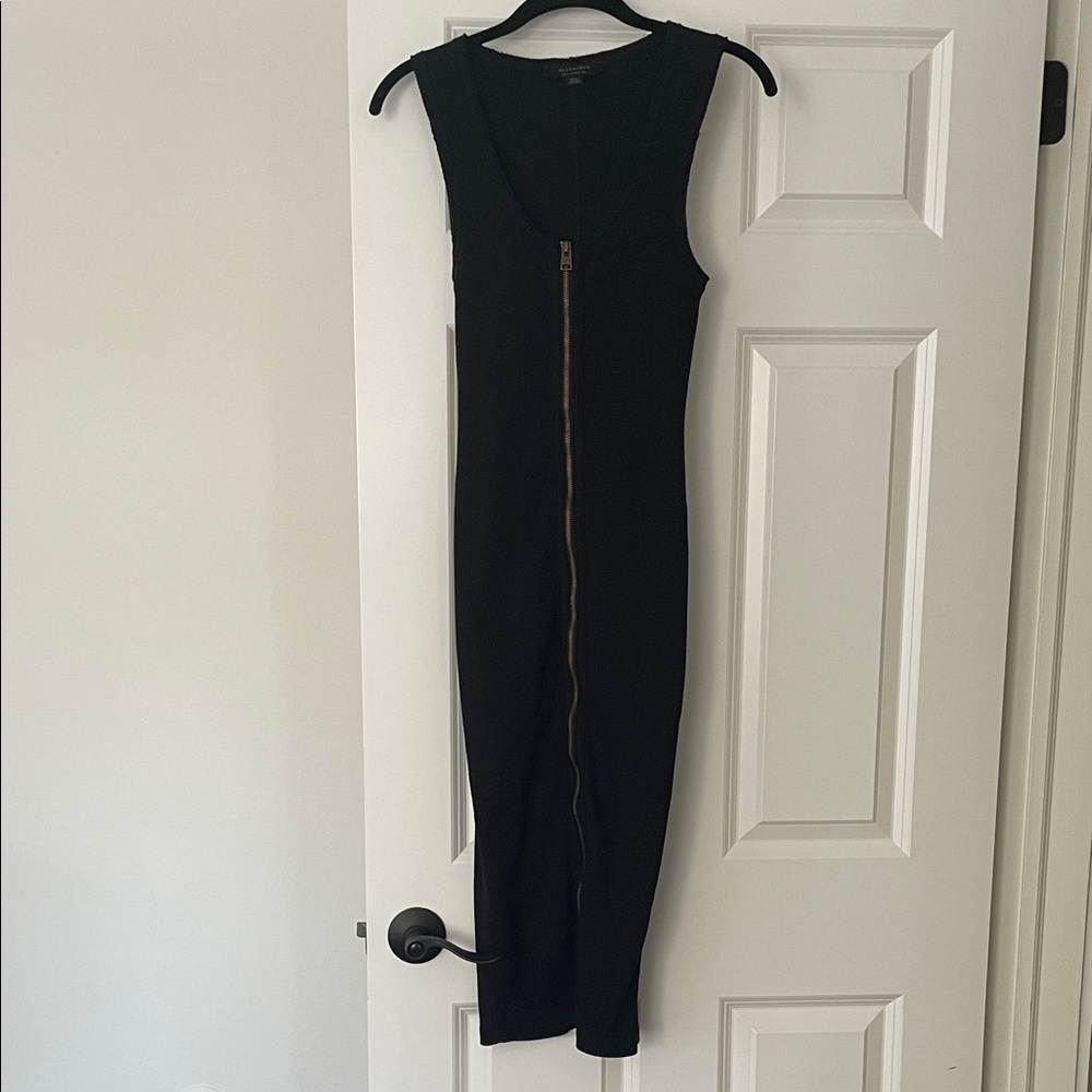 All Saints Black Ribbed Dress